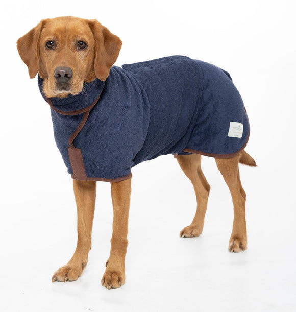 Dog Drying Coat - FRENCH NAVY Country Collection by RUFF & TUMBLE