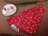 Red & Golden Holly Leaf Reversible Bandana