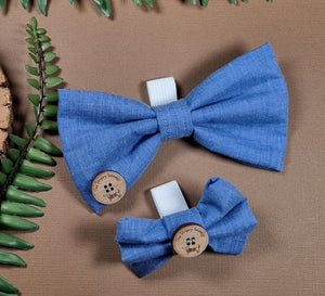 'Denim Blue' Bow Tie