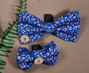 'Royal Blue & Gold Animal Print' Bow Tie