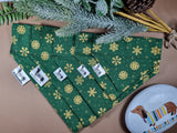 Gold Snowflakes Reversible Bandana