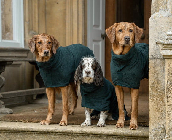 Dog Drying Coat - FOREST GREEN Classic Collection by RUFF & TUMBLE