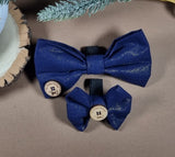 Shimmery Blue Bow Tie