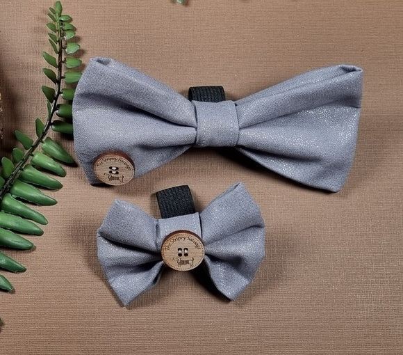Grey Shimmer Bow Tie
