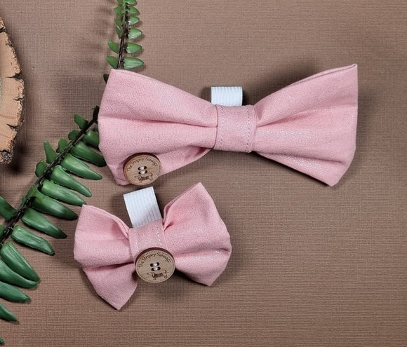 Pink Shimmer Bow Tie