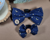 Starry Celestial Blue Bow Tie